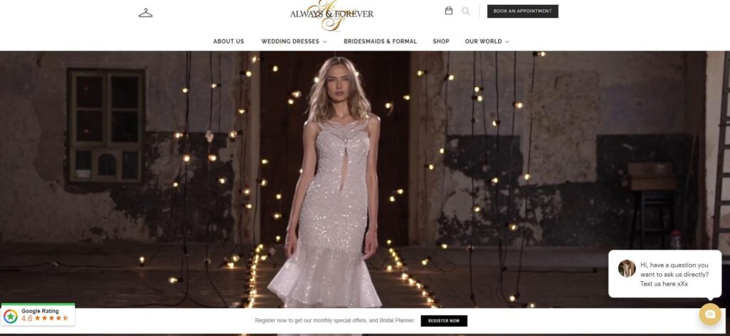 Always and Forever Bridal International Wedding Dress Designer Shop Melbourne