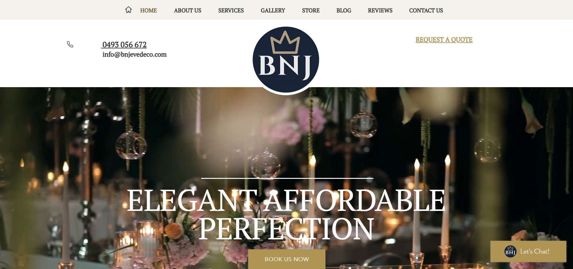 bnj events and decorations