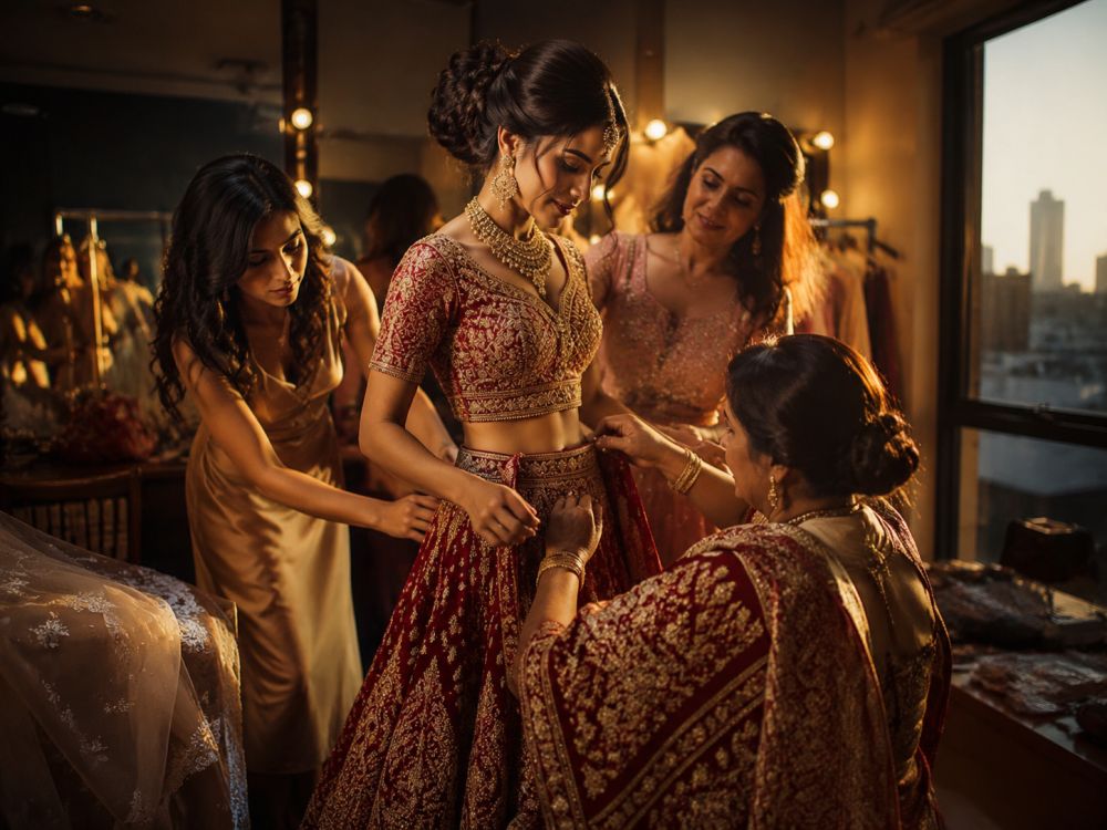 Bride wearing traditional cultural clothing after changing from a Western wedding gown during a Melbourne reception