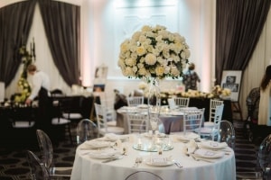 vogue ballroom floral table setting