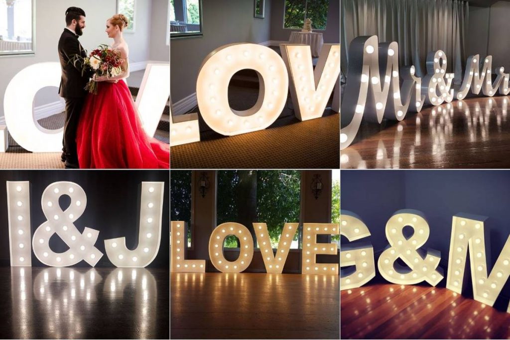 Giant Letter Company wedding events