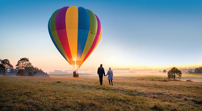 Hot air Balloon Hunter Valley Valentines Ideas Melbourne