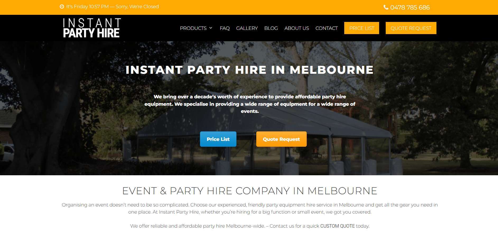 instant party hire