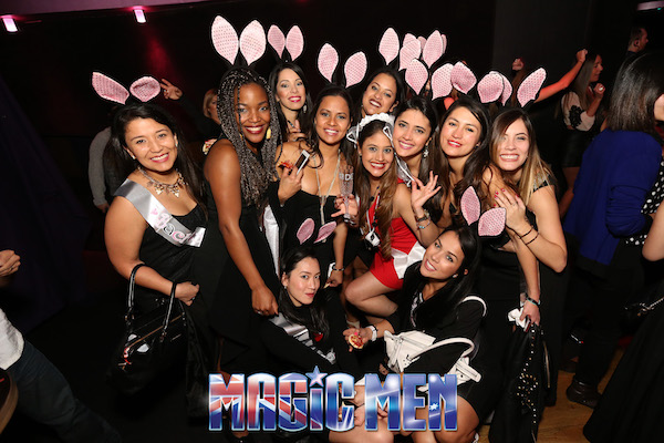 hens girls party with bunny ears