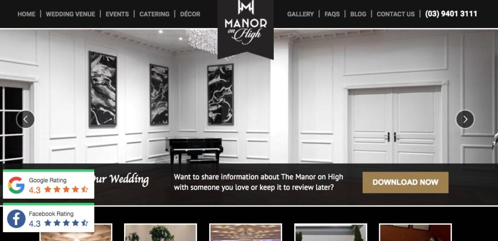 Manor on High Wedding Venue Melbourne