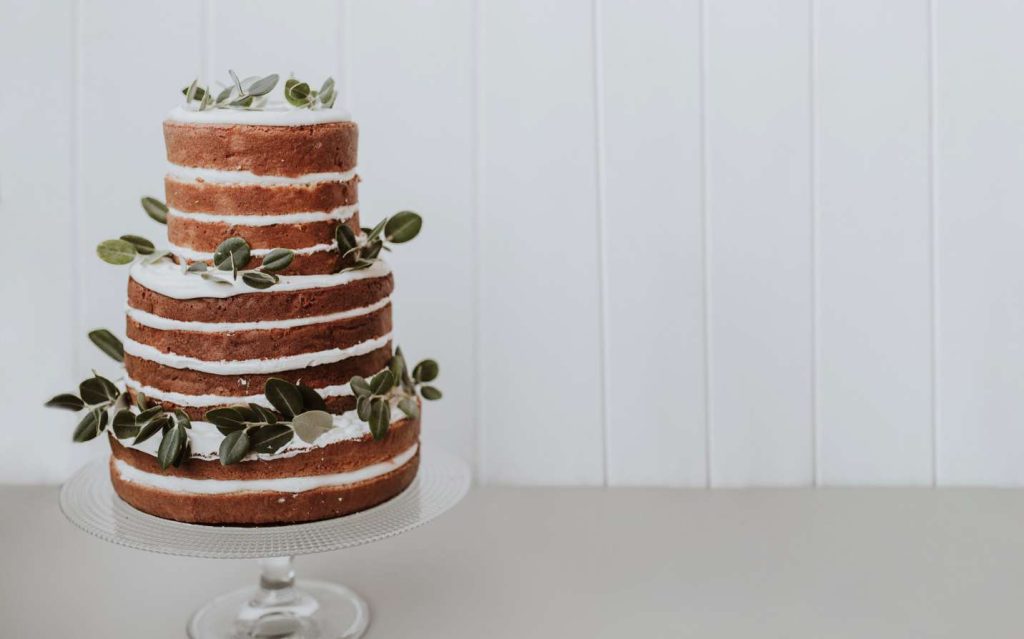 naked wedding cake