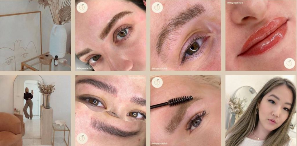 peach club images of brows before and after