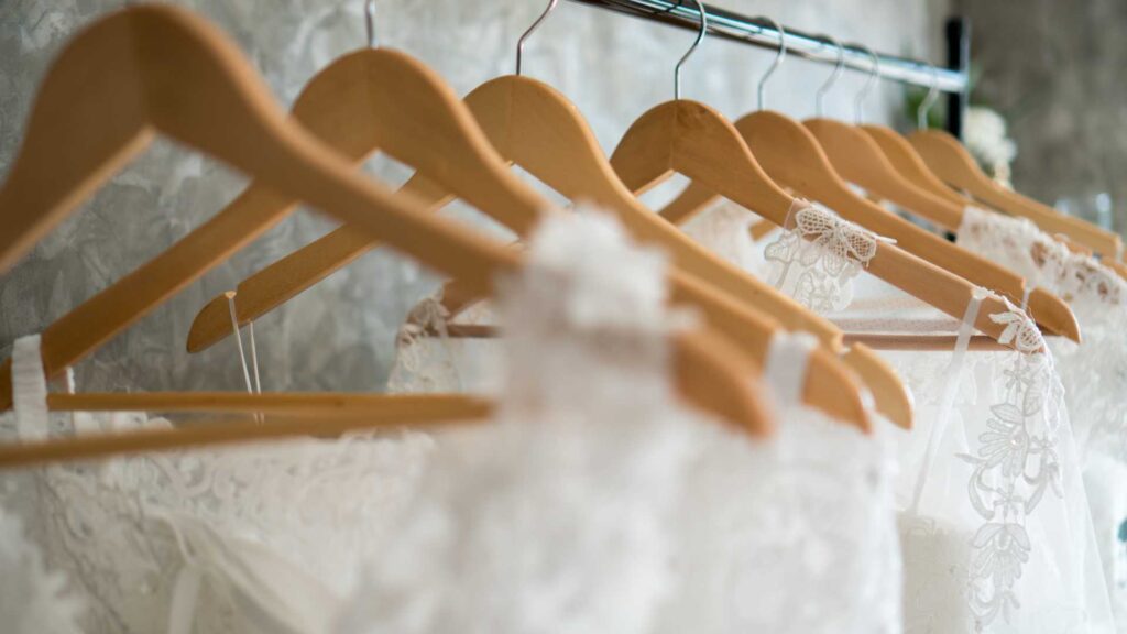 yellowed wedding dress