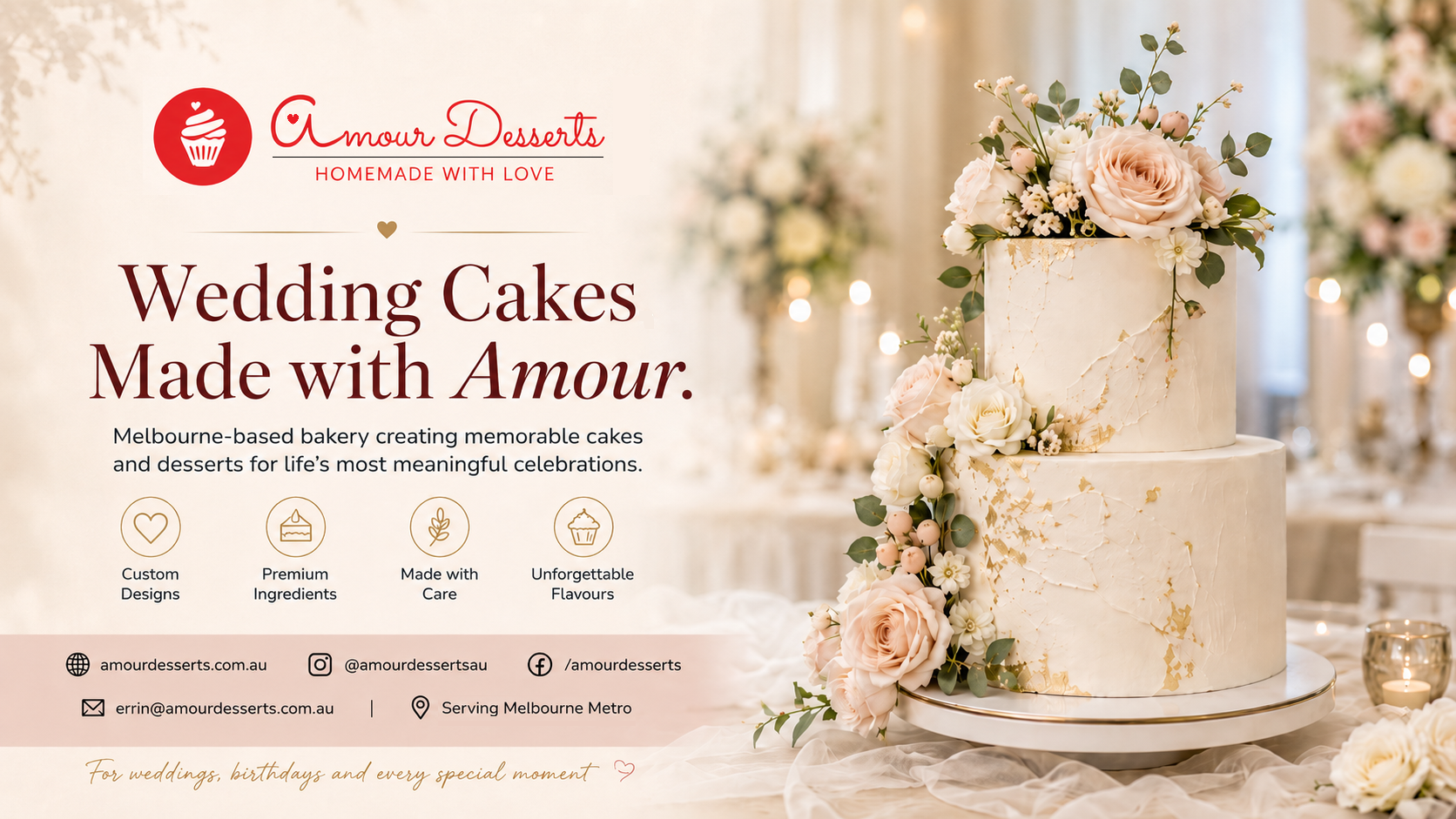 amour desserts melbourne wedding cake