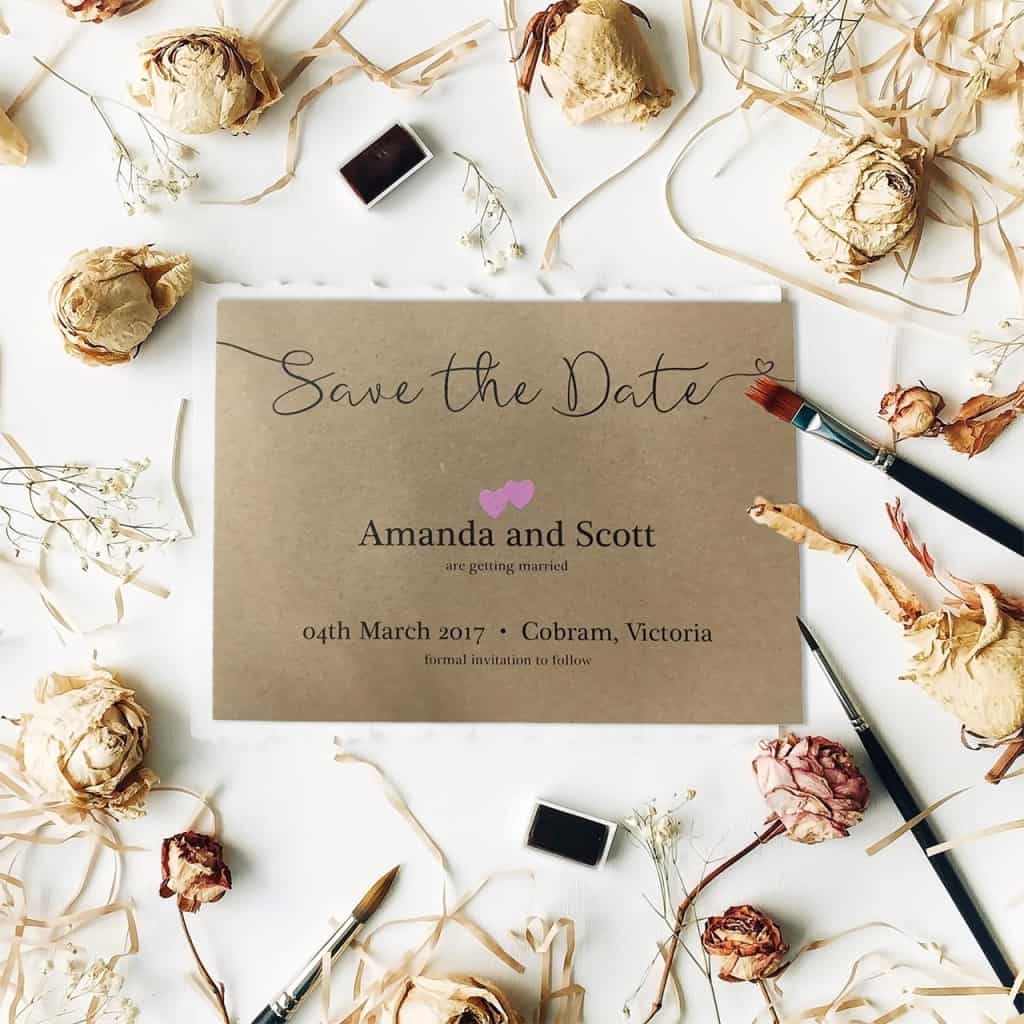 dried roses wedding stationery rsvp