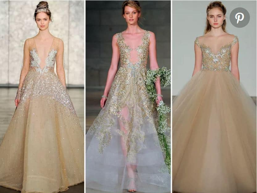 bridal dresses gold