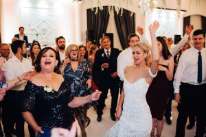 crowd dancing at vogue ballroom wedding