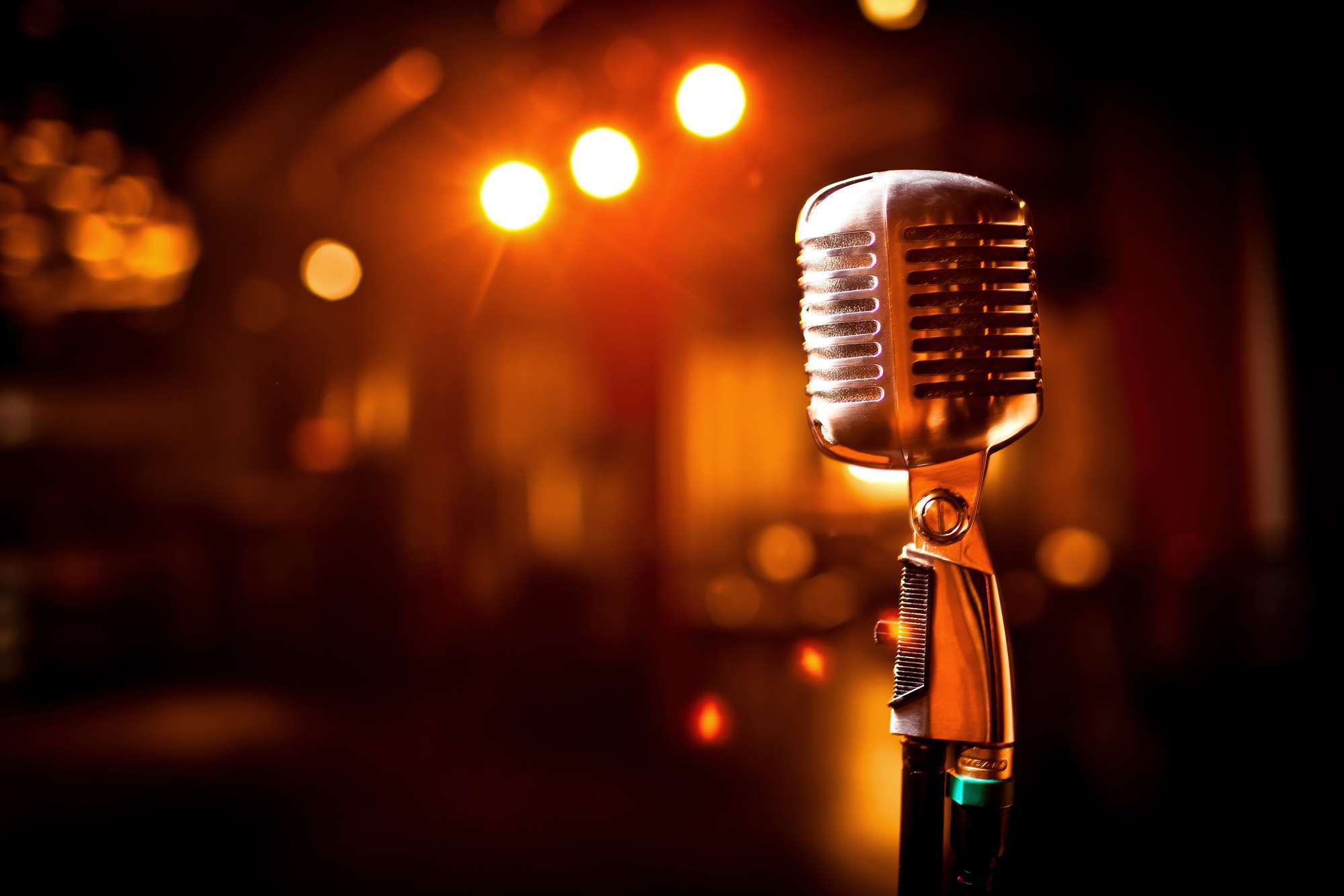 microphone at corporate entertainment venue