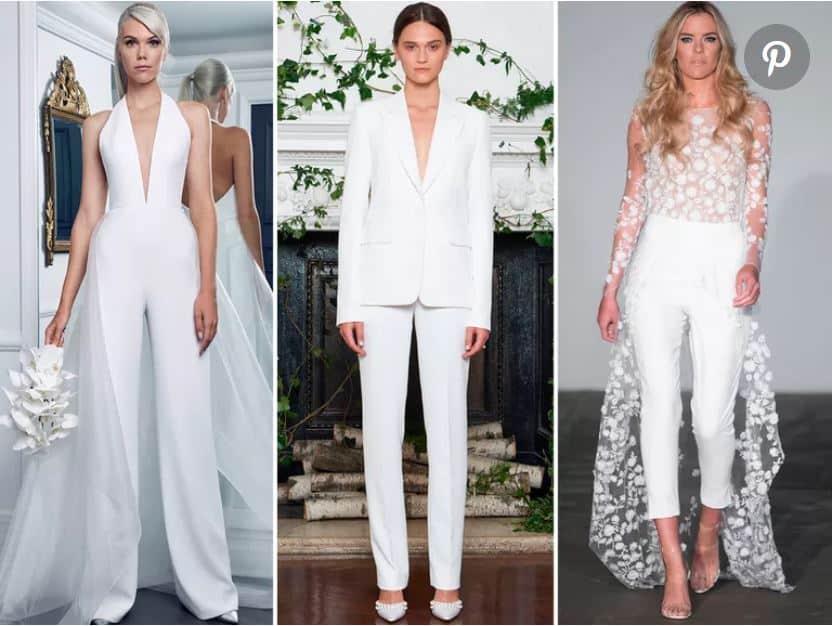 wedding white pants dress